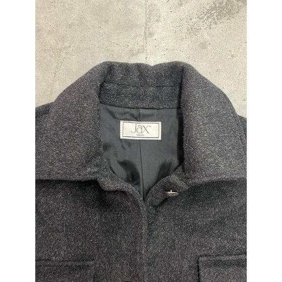 Vtg Wool Blend Overshirt JAX MADE IN CANADA Black Unisex Sz 8 Detailed Buttons - Picture 4 of 10